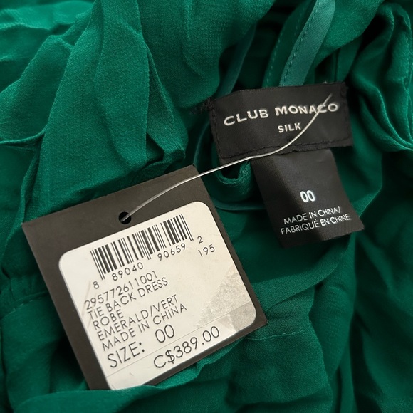 Emerald Silk Club Monaco Tie Back Dress XS Size 00 - Picture 5 of 5